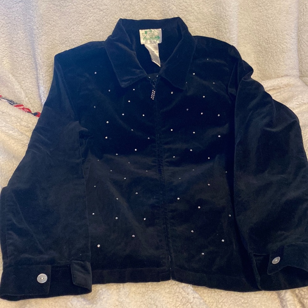 Quacker factory black Valore jacket with rhinestones size large